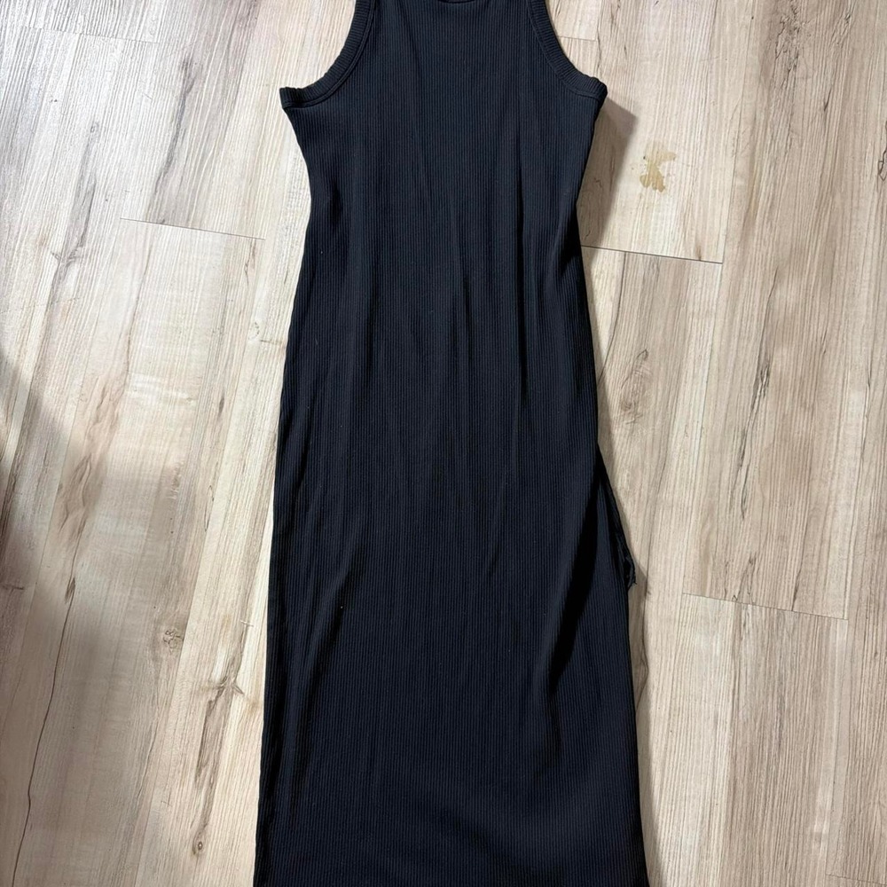 Vintage Victoria's Secret PINK Black Maxi Dress Side Slit XL